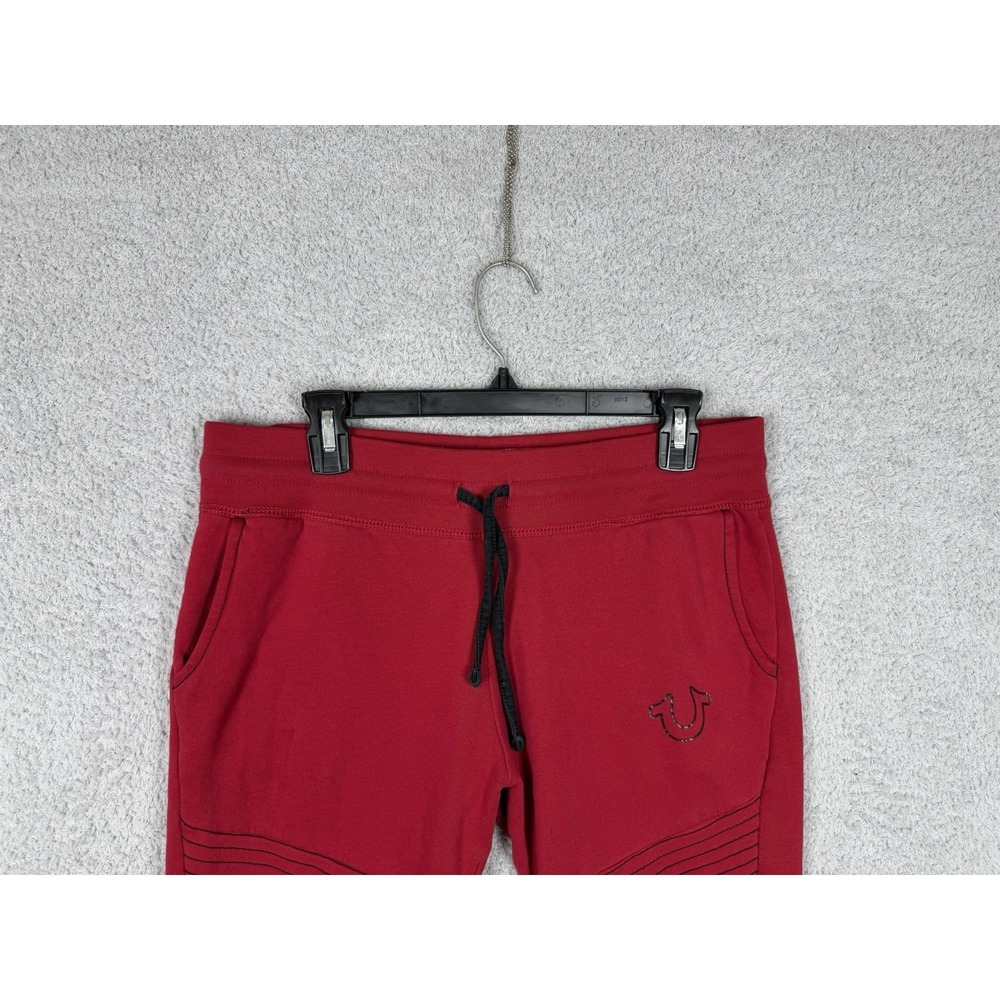 True Religion Pants Mens S Red Motocross Tapered Fit Joggers Embroidered Pockets - Picture 3 of 11